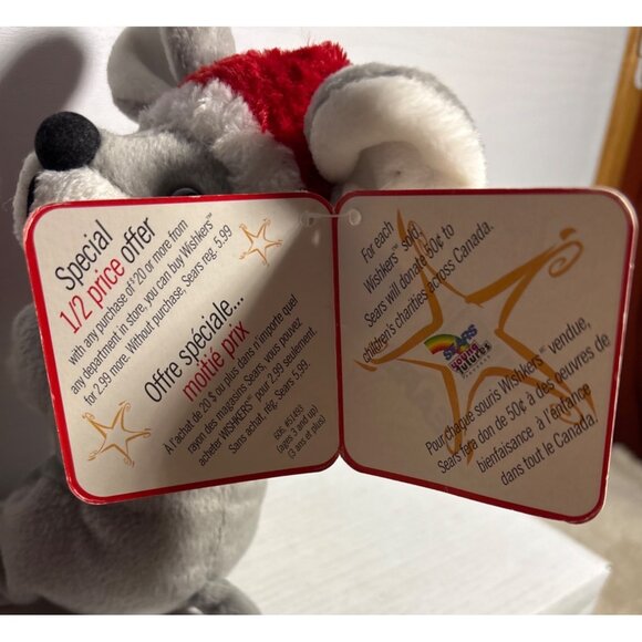 Sears Christmas Plush Whiskers Mouse 2001 6" - Picture 5 of 5